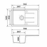 Мойка GRANADO гранитная TOLEDO, цвет Ivory