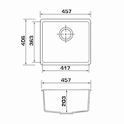 Мойка GRANADO гранитная UNDER TOP, цвет Gris