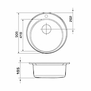 Мийка GRANADO гранітна VITORIA, колір Black