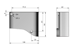 Заглушка до підвісу Libra H7 Italiana Ferramenta антрацит ліва