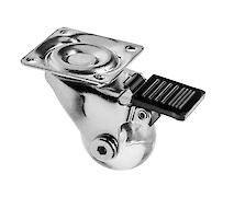 Мебельный ролик GTV BRAZYLIA  D=35 с тормозом, прозрачный