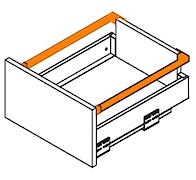 Поздовжній релінг GTV для шухляди AXIS PRO L=500, білий