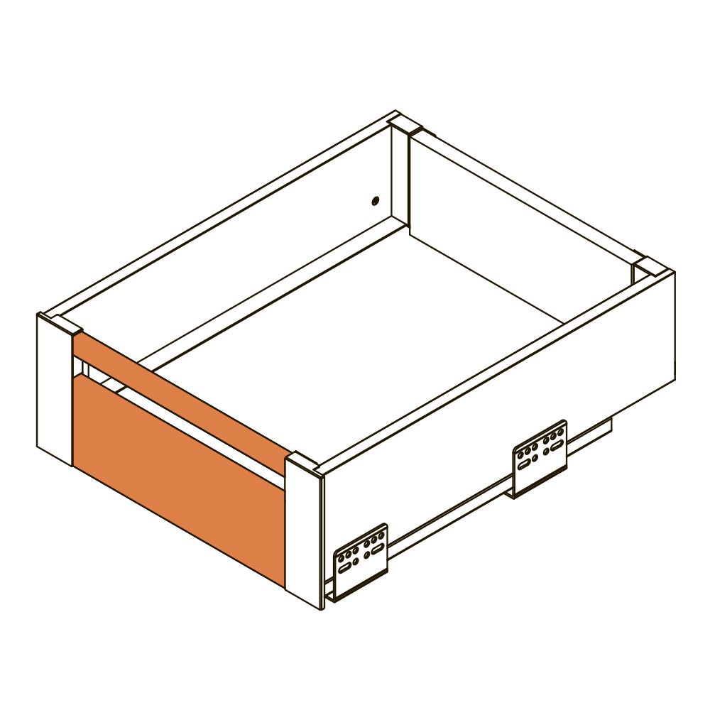 Передня панель H=110 і релинг L=1200 GTV для високої внутрішньої шухляди AXIS PRO, антрацит