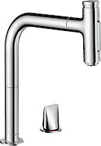 Смеситель HANSGROHE SELECT M71 с выдвижным душем 73818000, цвет хром