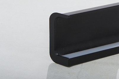 Заглушка левая профиля C с LED подсветкой для фасадов без ручек (ФБР) черный