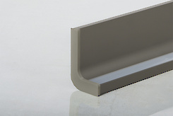 Заглушка левая в цвете инокс (коньяк) к профилю ФБР L-образному с LED подсветкой