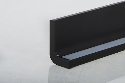 Заглушка левая профиля L с LED подсветкой для фасадов без ручек (ФБР) черный