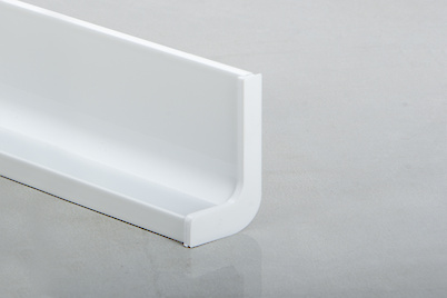 Заглушка правая профиля L с LED подсветкой для фасадов без ручек (ФБР) белый