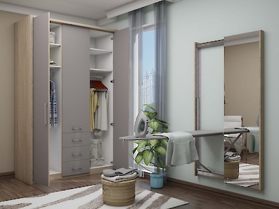 Прасувальна дошка настінна поверхня металева сітка