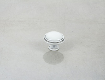 Меблева ручка-кнопка Giusti РГ 631 P77.00.00.V4G срібло вінтажне з керамікою