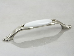 Меблева ручка Giusti РГ 632 M94.00.00.R3G срібло Ноттінгем з керамікою