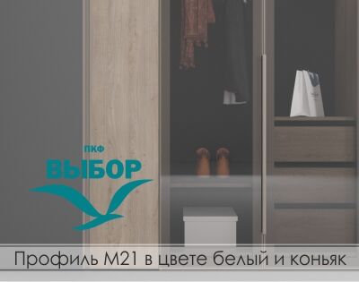 Профиль М21 в цвете белый и коньяк