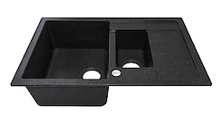 Мийка гранітна прямокутна Adamant ANILA PLUS 780х500х200, Чорний металік 14