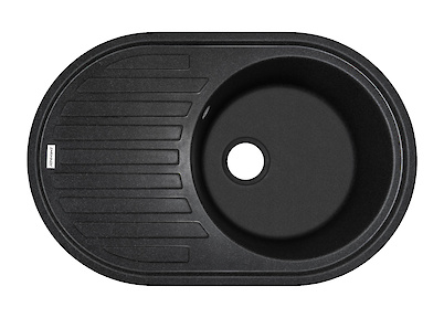 Мийка гранітна овальна Adamant ELLIPSIS 770х500х200, Чорний 03