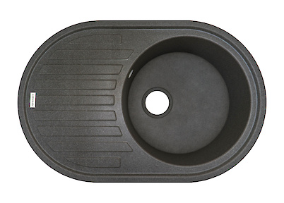 Мийка гранітна овальна Adamant ELLIPSIS 770х500х200, Сірий 04