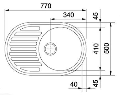 Мийка гранітна овальна Adamant ELLIPSIS 770х500х200, Оld stone 10