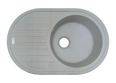 Мийка гранітна овальна Adamant ELLIPSIS 770х500х200, Світло-сірий 09