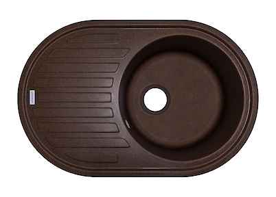 Мийка гранітна овальна Adamant ELLIPSIS 770х500х200, Мокко 12