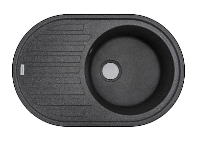 Мийка гранітна овальна Adamant ELLIPSIS 770х500х200, Графіт 13