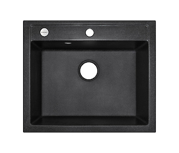 Мийка гранітна квадратна Adamant PRIZMA 590х500х200, Чорний 03