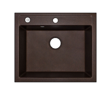 Мийка гранітна  квадратна Adamant PRIZMA 590х500х200,  Мокко 12