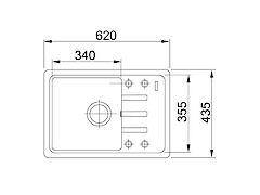 Мойка гранитная прямоугольная Adamant SLIM 620x435x200, Коричневый 05