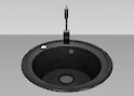 Мойка гранитная круглая Adamant SUN 510x200,, Черный 03