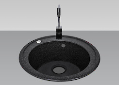 Мийка гранітна кругла Adamant SUN 510x200,, Чорний 03