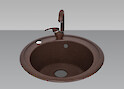 Мойка гранитная круглая Adamant SUN 510x200,, Мокко 12