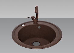 Мийка гранітна кругла Adamant SUN 510x200,, Мокко 12