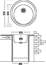 Мойка гранитная круглая Adamant SUN 510x200,, Антрацит 15