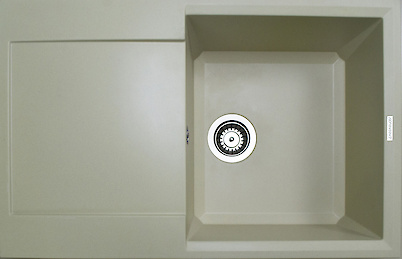 Мийка гранітна прямокутна Adamant HORIZON 790х500х230, Ivory 08