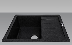 Мийка гранітна прямокутна Adamant ANILA 650х500х200, Чорний 03