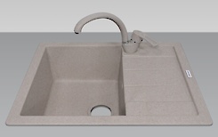 Мийка гранітна прямокутна Adamant ANILA 650х500х200, Terra 07