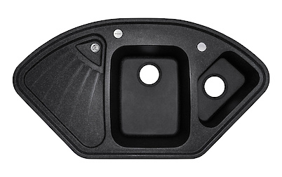 Мийка гранітна кутова Adamant CONSENSUS 1060х575х190, Чорний 03