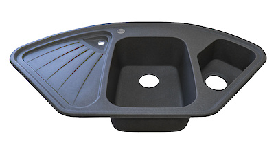 Мийка гранітна кутова Adamant CONSENSUS 1060х575х190, Сірий 04