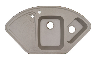 Мийка гранітна кутова Adamant CONSENSUS 1060х575х190, Terra 07