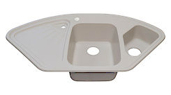 Мийка гранітна кутова Adamant CONSENSUS 1060х575х190, Ivory 08