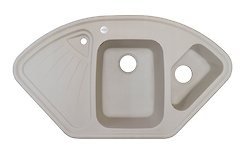 Мийка гранітна кутова Adamant CONSENSUS 1060х575х190, Ivory 08
