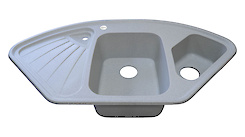 Мийка гранітна кутова Adamant CONSENSUS 1060х575х190, Світло-сірий 09