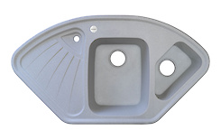 Мийка гранітна кутова Adamant CONSENSUS 1060х575х190, Світло-сірий 09