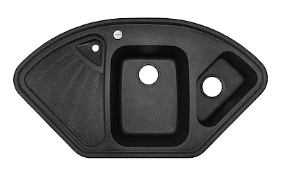 Мийка гранітна кутова Adamant CONSENSUS 1060х575х190, Графіт 13