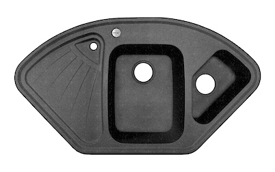 Мийка гранітна кутова Adamant CONSENSUS 1060х575х190, Чорний металік 14