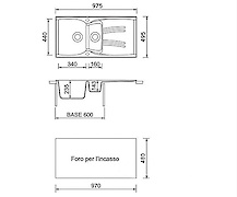 Мийка гранітна прямокутна Adamant NEW LINE Plus 980х500х230, Коричневий 05