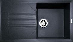 Мийка гранітна прямокутна Adamant NOVAK 860х500х240, Чорний 03