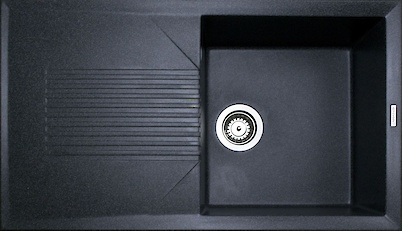 Мийка гранітна прямокутна Adamant NOVAK 860х500х240, Чорний 03