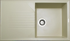 Мийка гранітна прямокутна Adamant NOVAK 860х500х240, Ivory 08