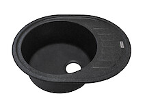 Мойка гранитная овальная Adamant OVUM 620х500х200, Черный 03