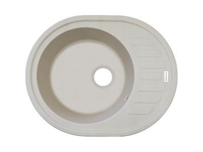 Мийка гранітна овальна Adamant OVUM 620х500х200, Ivory 08