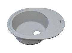 Мийка гранітна овальна Adamant OVUM 620х500х200, Світло-сірий 09